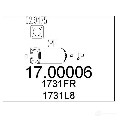 Сажевый фильтр MTS 1702669 1700006 4X9GE 7V 8033464434922