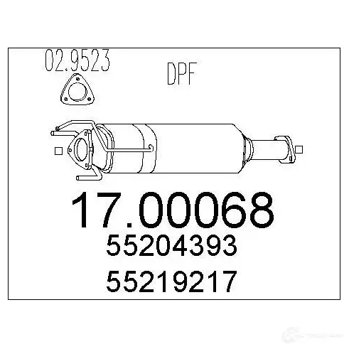 Сажевый фильтр MTS O6RY D 1700068 8033464469610 1702712 изображение 0