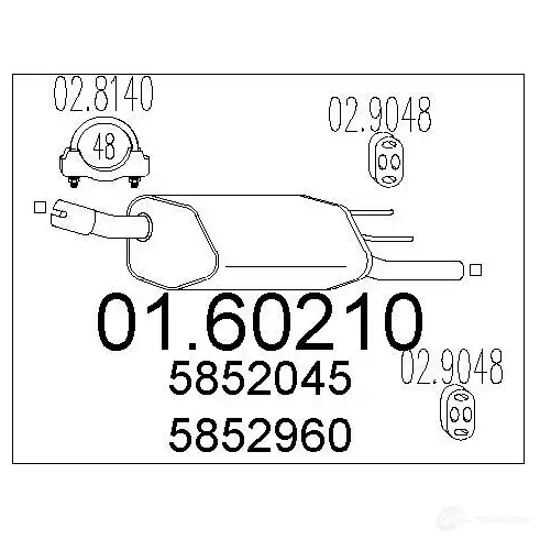 Задний глушитель MTS 1697691 8033464028374 0160210 C2 J3T