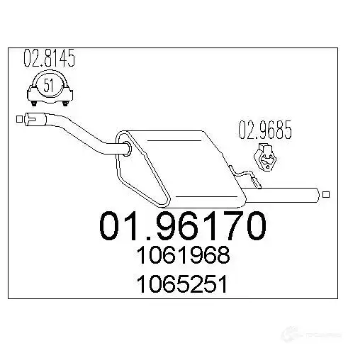 Задний глушитель MTS 1700167 22SK5 E 0196170 8033464044992