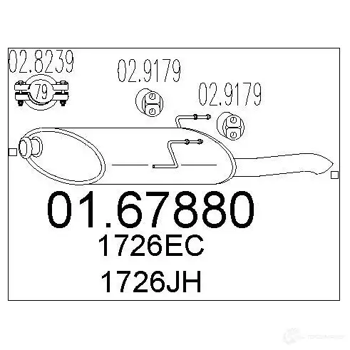 Задний глушитель MTS 8033464036782 1699290 J4 C8QYK 0167880 изображение 0