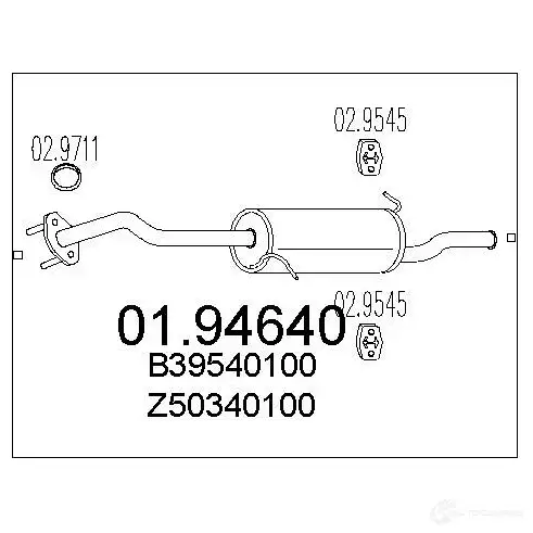 Задний глушитель MTS 0194640 1700063 8033464043889 380JI4 T изображение 0