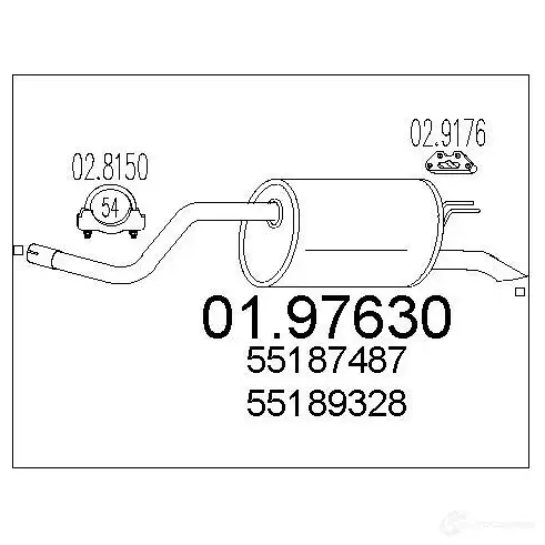 Задний глушитель MTS 0197630 1700297 8033464046347 D2I SRM
