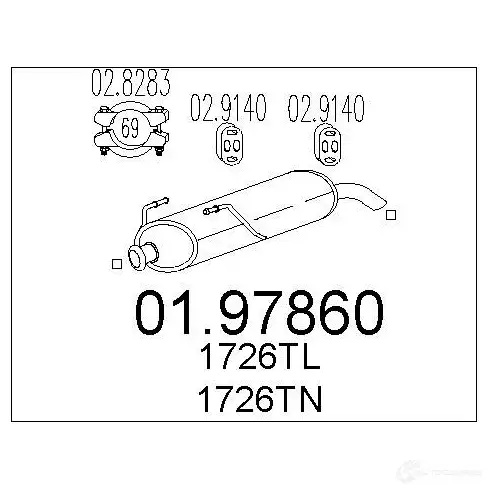 Задний глушитель MTS 1700317 8033464046576 0197860 OTBE F