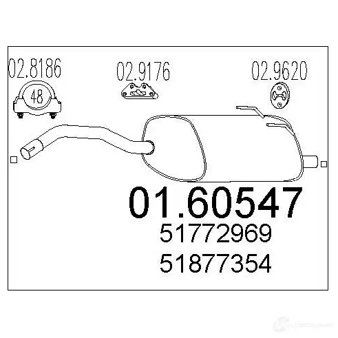 Задний глушитель MTS 8033464446765 1698009 2Z HPKSF 0160547 изображение 0