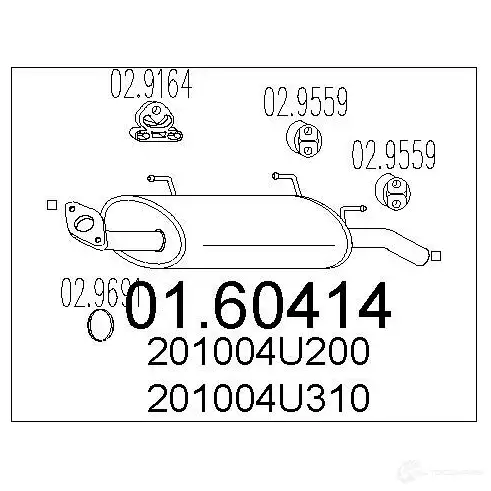 Задний глушитель MTS 8033464309046 1697882 PZ TNPBF 0160414 изображение 0