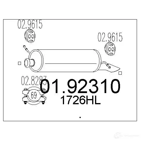 Задний глушитель MTS A9W N9 8033464042530 1699938 0192310