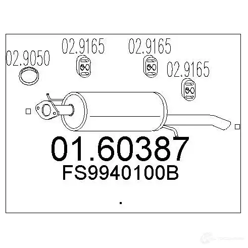 Задний глушитель MTS 1697856 8033464308292 M2X CC 0160387