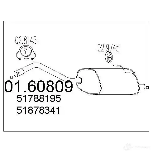 Задний глушитель MTS BIC ETU 8033464458195 0160809 1698257
