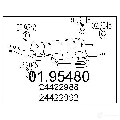 Задний глушитель MTS 1700112 8033464044398 0195480 1 6L5ED изображение 1