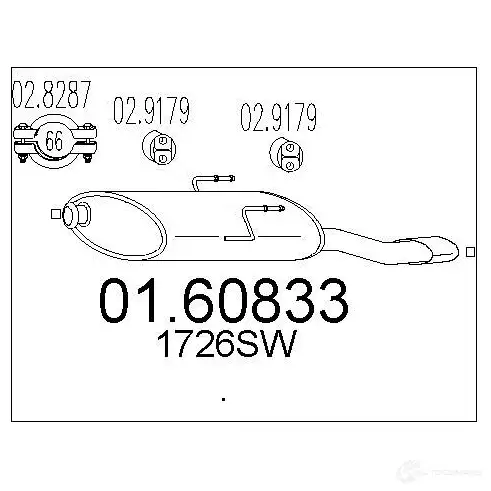 Задний глушитель MTS 1698279 C8A 3I 8033464458782 0160833