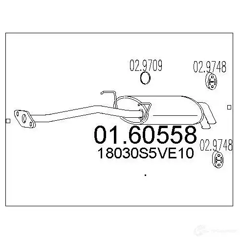 Задний глушитель MTS AJ AAKE 1698020 0160558 8033464447038