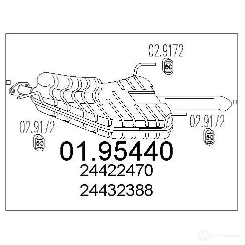 Задний глушитель MTS 0195440 8033464044367 9M84 GF 1700110