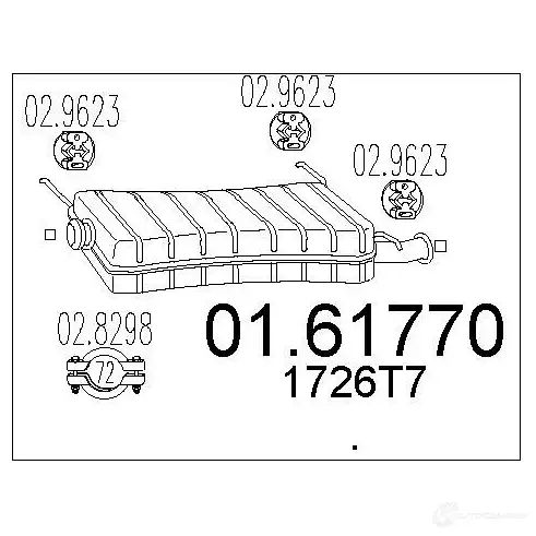 Задний глушитель MTS XQ8 H0QQ 1698779 8033464030919 0161770 изображение 0