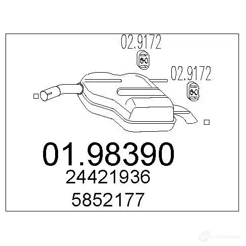 Задний глушитель MTS 8033464047078 0198390 9B C4R2 1700361 изображение 0