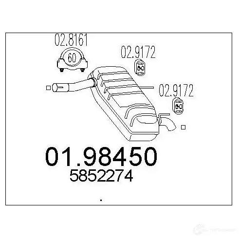 Задний глушитель MTS GT 5JL 8033464047139 1700367 0198450 изображение 0