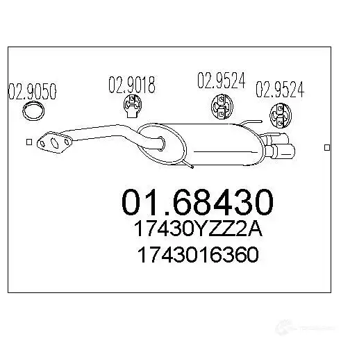 Задний глушитель MTS 2Y0 5QV 8033464037321 0168430 1699339 изображение 0