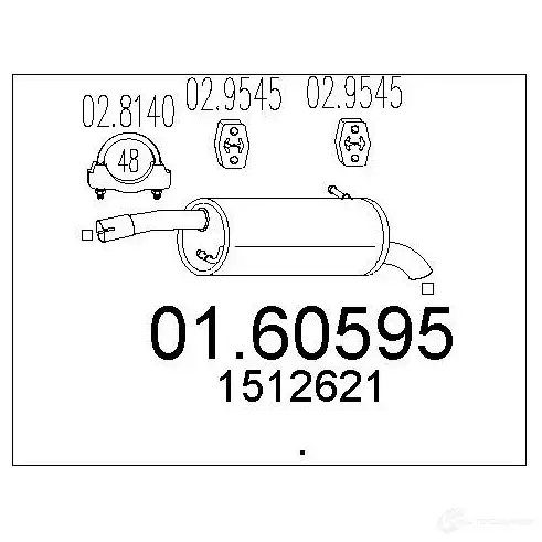 Задний глушитель MTS 1698056 7G 5RWD0 8033464448837 0160595