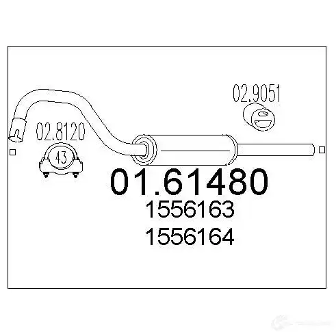 Задний глушитель MTS QJ HRJ2 8033464030629 1698754 0161480 изображение 0