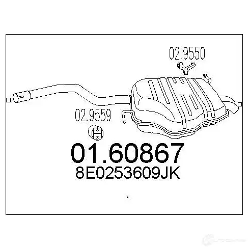 Задний глушитель MTS 0160867 8033464859824 1698311 WX 84FK изображение 0