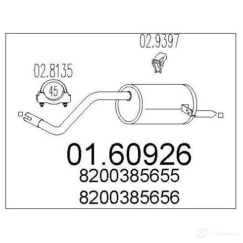 Задний глушитель MTS 0160926 8033464898755 1698368 FRM0S Q изображение 0