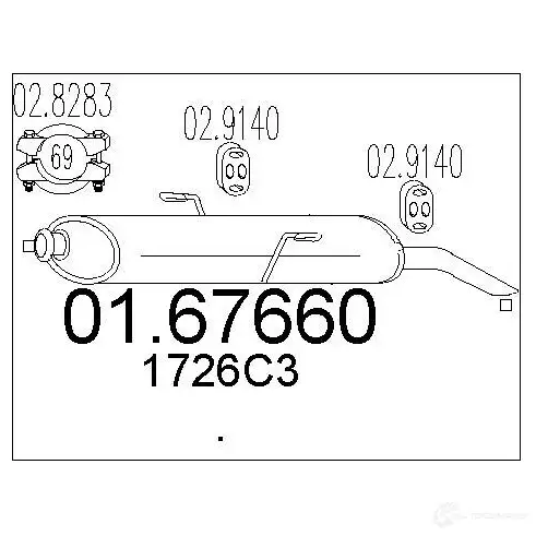Задний глушитель MTS 1699274 TDB QX 0167660 8033464036584 изображение 0
