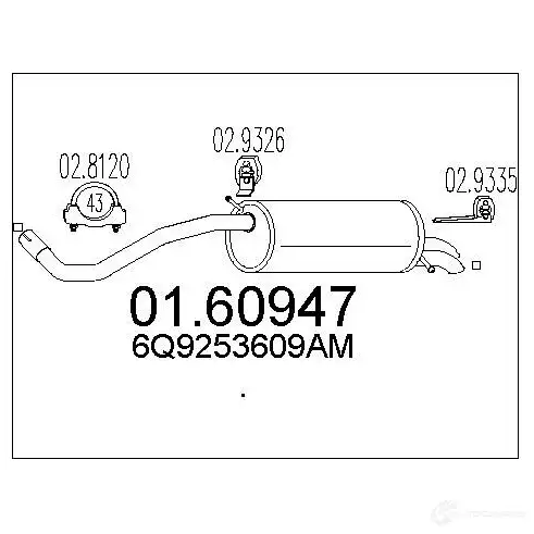 Задний глушитель MTS 1698387 8033464899172 O8KPUZ Q 0160947