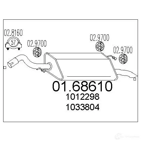 Задний глушитель MTS 0168610 1699354 8033464037505 DA XE2 изображение 0
