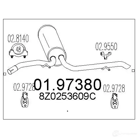 Задний глушитель MTS 8033464046095 X S0TOEB 1700272 0197380 изображение 0