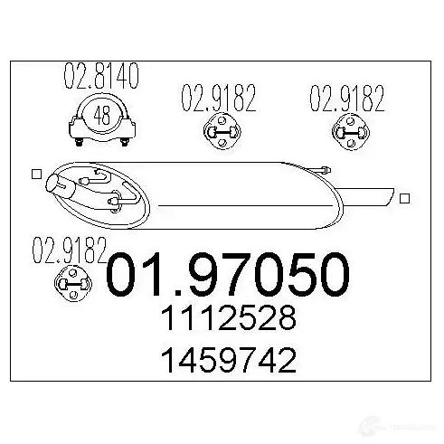 Задний глушитель MTS 1700244 8033464045807 0197050 THLB 63