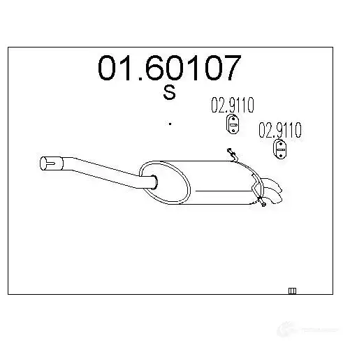 Задний глушитель MTS 4VEUQ Q 0160107 8033464027360 1697600 изображение 0