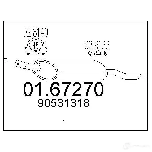 Задний глушитель MTS 0167270 8033464036218 1699241 2G SMUB0