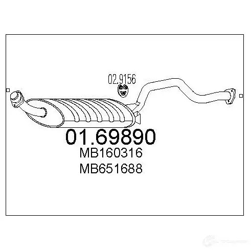 Задний глушитель MTS 0CRE2 J 1699470 8033464038724 0169890