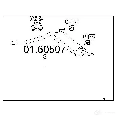 Задний глушитель MTS P68 J6 1697969 8033464406097 0160507