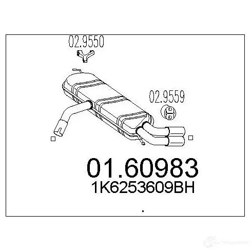 Задний глушитель MTS 1698421 0160983 8033464967680 ZEM NU0 изображение 0