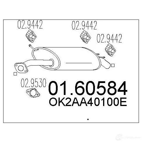 Задний глушитель MTS 1698045 26BYP S 8033464448486 0160584 изображение 0