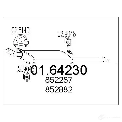 Задний глушитель MTS 1698984 W 6NGUY 0164230 8033464033330 изображение 0