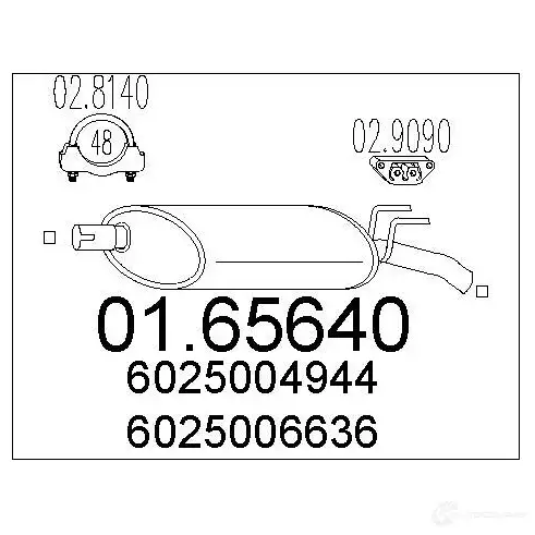 Задний глушитель MTS 6Z TGM 1699102 8033464034689 0165640 изображение 0