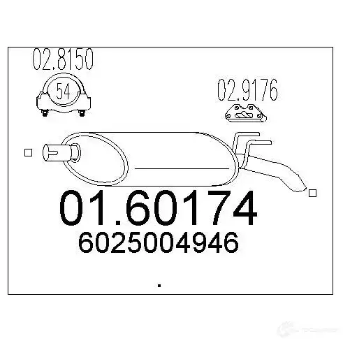 Задний глушитель MTS 1697659 8033464028022 0160174 O86HE 2 изображение 0