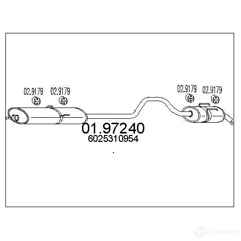 Задний глушитель MTS 1700260 0197240 8033464045975 AT V5U изображение 0