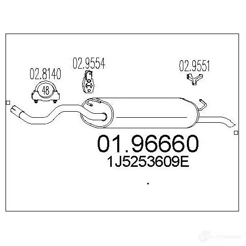 Задний глушитель MTS 1700207 8033464045432 0S1H2 6C 0196660 изображение 0