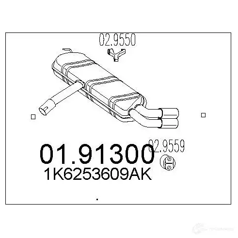 Задний глушитель MTS 8033464433390 0191300 O6FP3 4 1699885