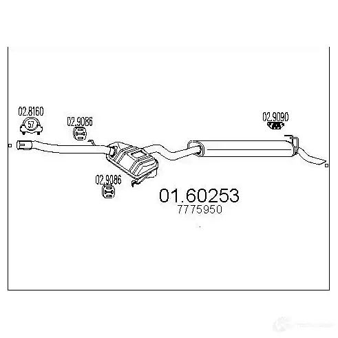 Задний глушитель MTS 8033464028800 1697733 A Q0ZP 0160253 изображение 0