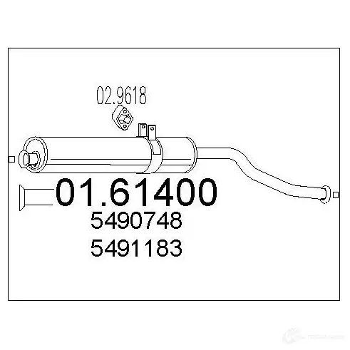 Задний глушитель MTS 1698746 9IZHO Z 8033464030544 0161400 изображение 0