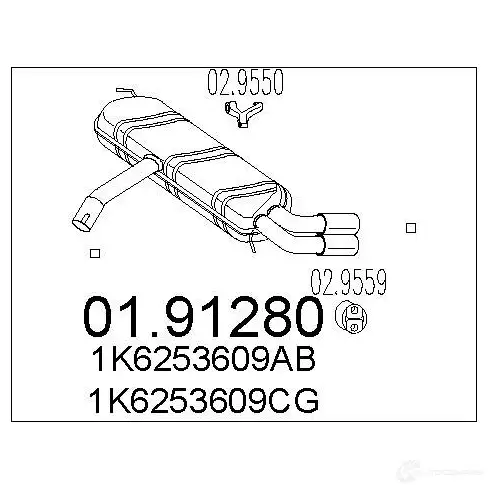 Задний глушитель MTS 0191280 V LMMPX 8033464433376 1699883