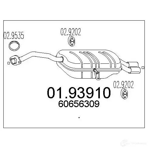 Задний глушитель MTS BQAE BX 1700005 0193910 8033464043278