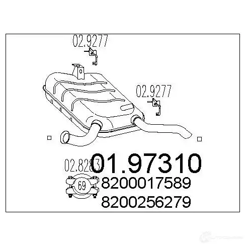 Задний глушитель MTS 7QL 3FL 8033464046033 0197310 1700266