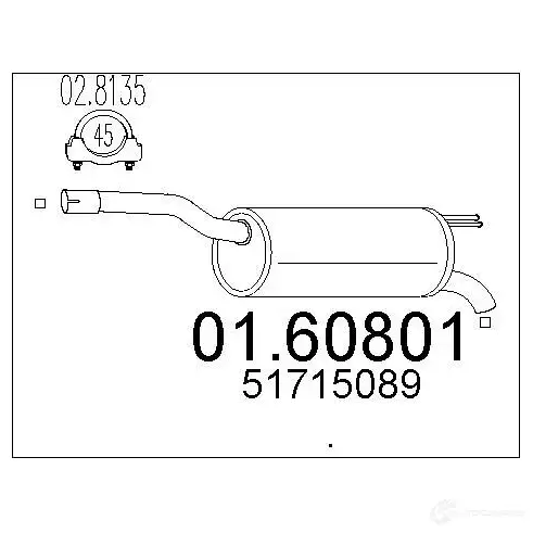 Задний глушитель MTS 8033464458027 W 5ACN 0160801 1698249