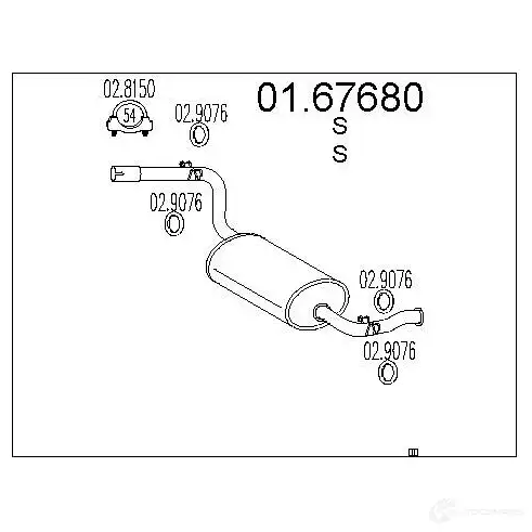 Задний глушитель MTS 1699276 0167680 8033464036607 3PV2 6O изображение 0