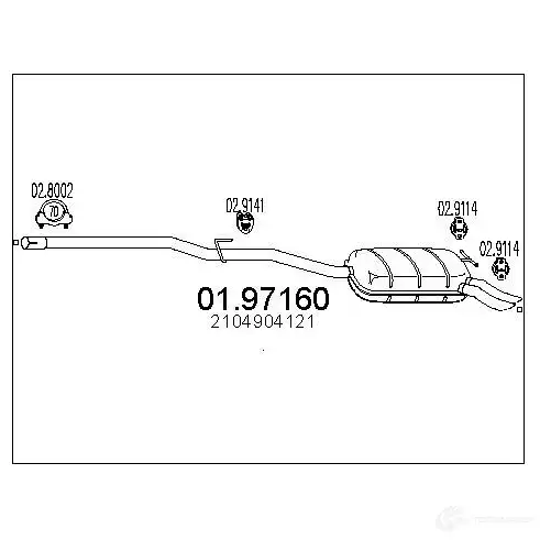 Задний глушитель MTS 8033464045890 1700253 0197160 CC VWJ изображение 0